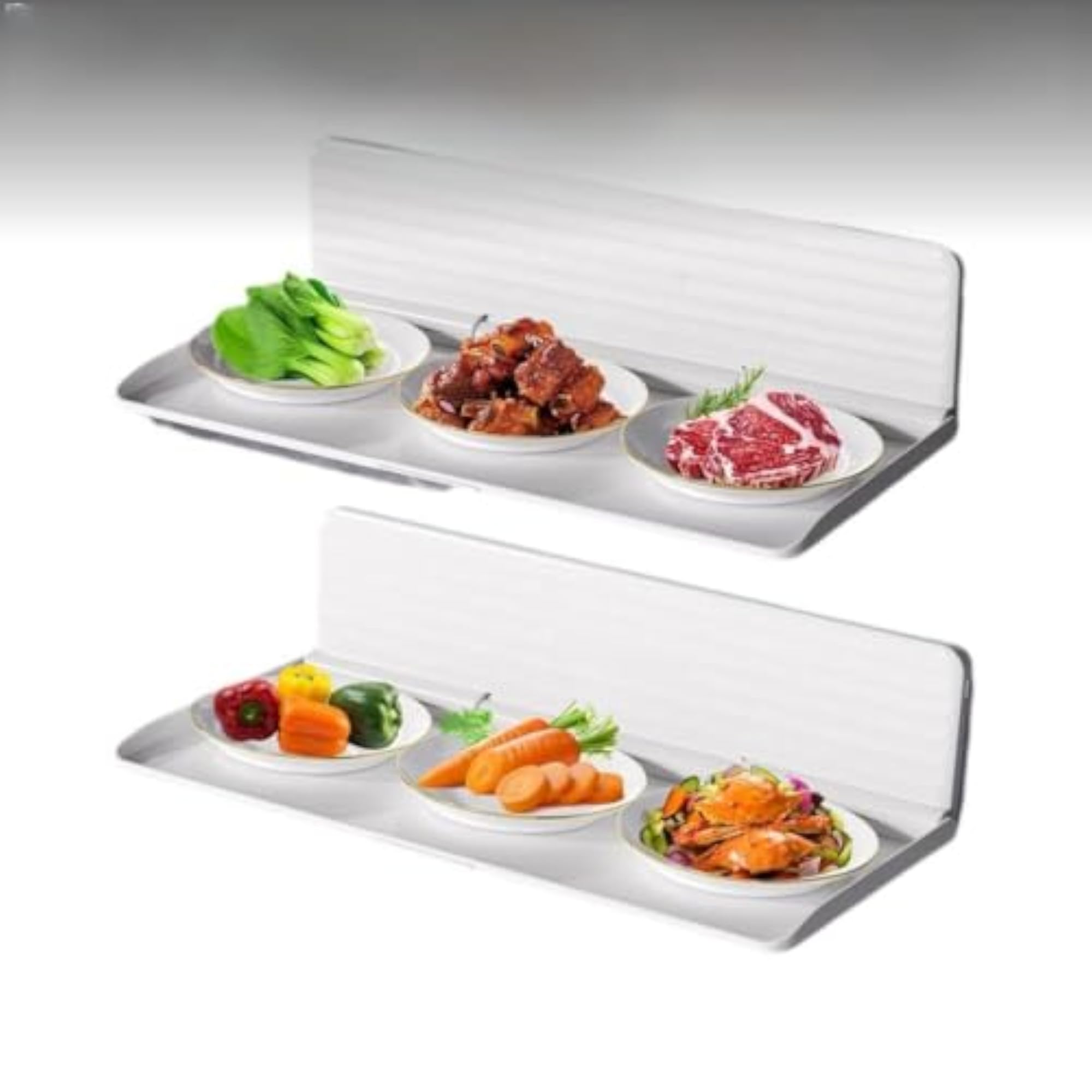 2-Tier Foldable Kitchen Storage Rack, Wall Mounted